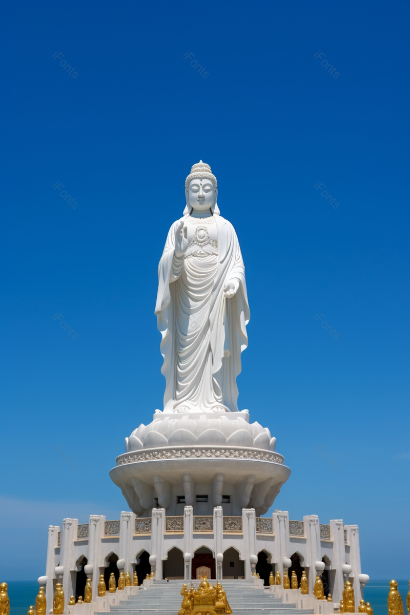 壮阔巨型观音石像观音慈祥雕塑,高清,摄影图,摄影图片,图片大全,摄影图免费下载